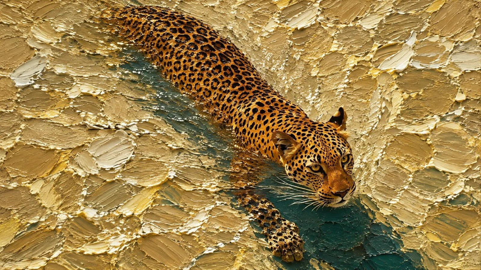 Detail of an impasto oil painting