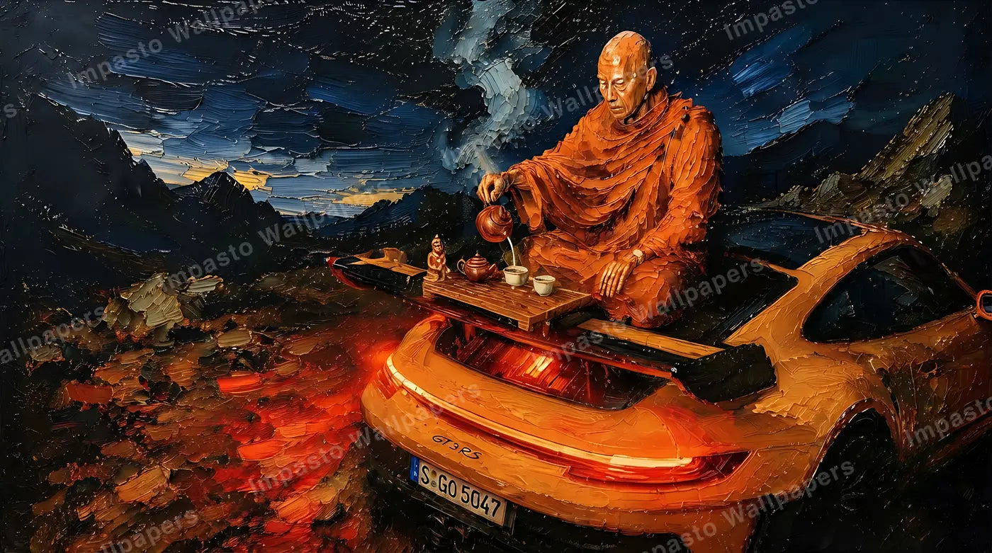 Detail of an impasto oil painting